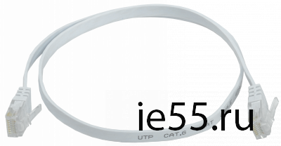 ITK Коммутационный шнур плоский кат.6 UTP 0,5м белый