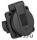 РП14-3 Роз. пан. 2Р+РЕ 16А з/к с кр. IP54 черн. MAGNUM IEK