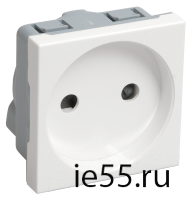 РКС-20-20-П-К Розетка без з/к 2к (на 2 модуля) ПРАЙМЕР белая IEK