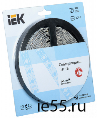 Лента LED 5м  блистер  LSR-5050W30-7,2-IP20-12V IEK