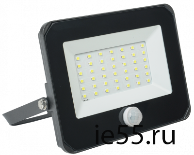 Прожектор СДО 06-30Д светодиодный черный с ДД IP54 6500K IEK