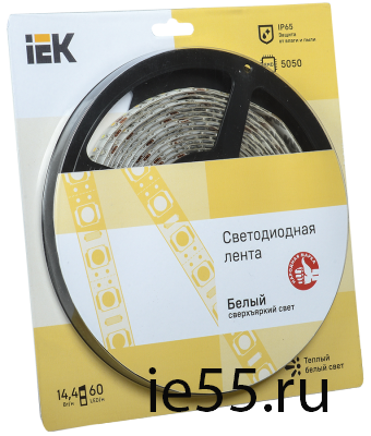 Лента LED 5м  блистер  LSR-5050WW60-14,4-IP65-12V IEK