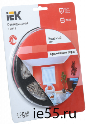 Лента LED 5м  блистер LSR-3528R60-4.8-IP20-12V IEK-eco