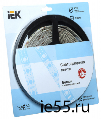 Лента LED 5м  блистер  LSR-5050W60-14,4-IP65-12V IEK