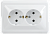 РС12-3-ВБ Розетка 2местн. с з/к без защ.штор. 16А ВЕГА (белый) IEK