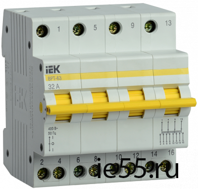 Выключатель-разъединитель трехпозиционный ВРТ-63 4P 32А IEK