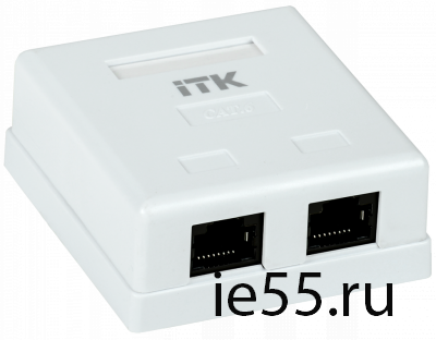 ITK Настенная инф.розетка RJ-45, кат.6, 2-порта