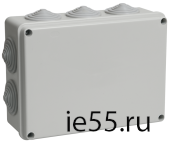 Коробка КМ41244 распаячная для о/п 190х140х70 мм IP55 (RAL7035, 10 гермовводов)