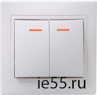 ВС10-2-1-КБ Выключатель 2кл с инд. 10А КВАРТА (белый)