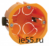 Коробка КМ40022 установочная d65х45мм для полых стен (с саморезами и пластиковыми лапками)