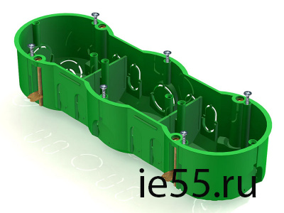 Коробка установочная 3-местная , 212х70х45мм для скрытого монтажа в полых стенах (с самор 101003292