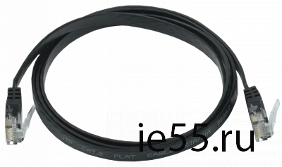 ITK Коммутационный шнур плоский кат.6 UTP 5м чёрный