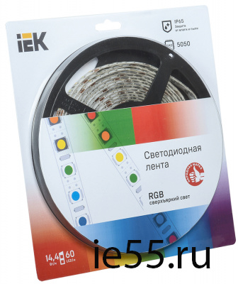 Лента LED 5м  блистер  LSR-5050RGB60-14,4-IP65-12V IEK