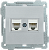 РК10-2-Б Розетка 2-ая комп. RJ45 Cat5e BOLERO серебряный IEK