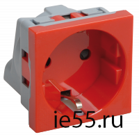 РКС-20-32-П-К Розетка с з/к 2к (на 2 модуля) ПРАЙМЕР красная IEK