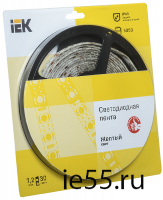 Лента LED 5м  блистер  LSR-5050Y30-7,2-IP65-12V IEK