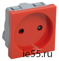 РКС-20-22-П-К Розетка без з/к 2к (на 2 модуля) ПРАЙМЕР красная IEK