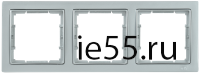 РУ-3-БС Рамка 3 мест. квадратная BOLERO Q1 серебряный IEK